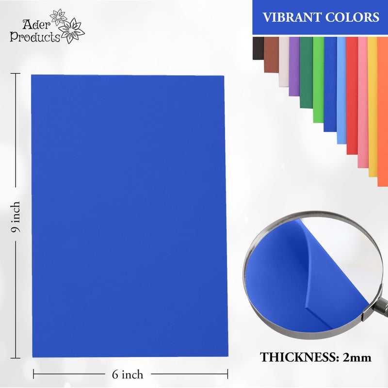 Ader Products Blue Eva Foam Sheets, 2mm Thick, 6 x 9 Inch, Handicraft Foam Paper for Arts and Crafts, by Ader Products - 12 Sheets - Image 3